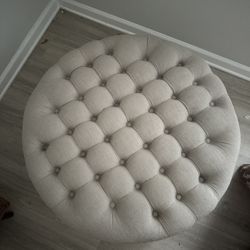 Gray/Tan Ottoman 