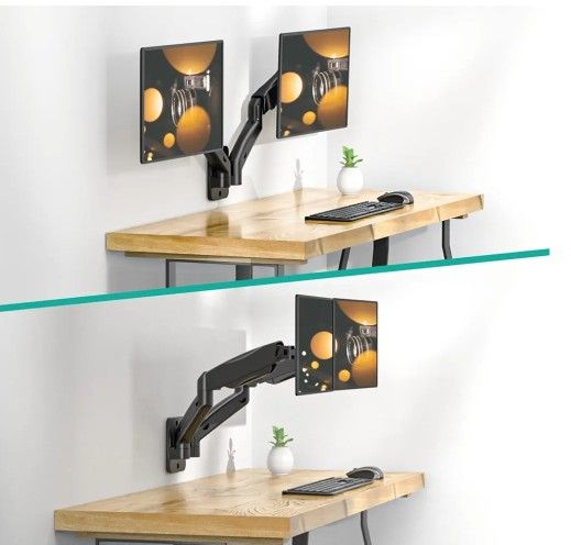Articulating Dual Monitor Wall Mount 13" to 27"