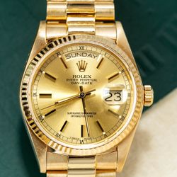 Rolex 18038 18k Yellow Gold Day Date 3055 Caliber Buy Sale Trade 