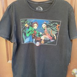 Demon Slayer Mens Graphic T-Shirt With Short Sleeves L.