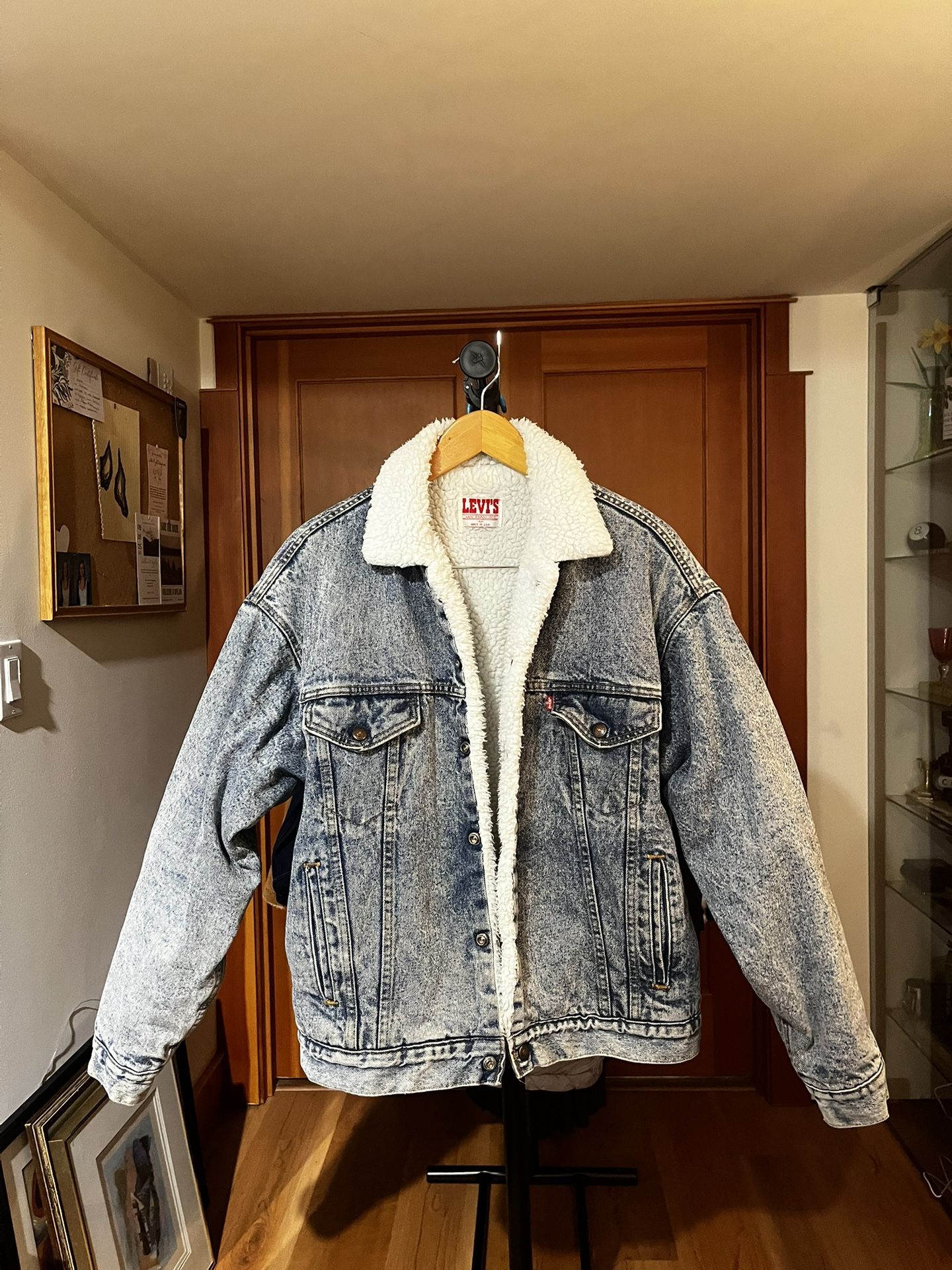 Medium Vintage Levi's Denim Sherpa Jacket USA Made