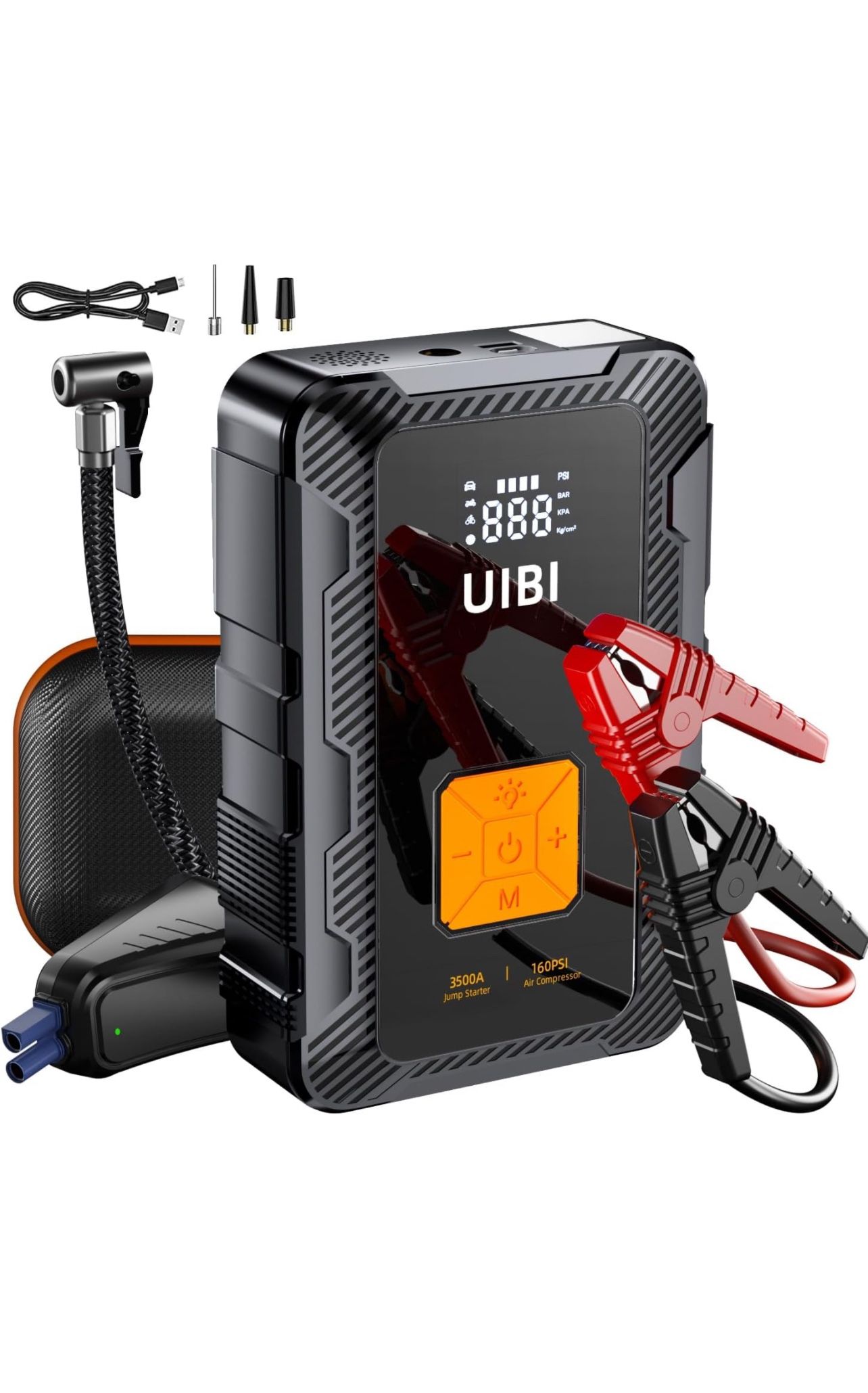 X7 Jump Starter with Air Compressor, 3500A Car Battery Jumper Starter Portable Pack with 160PSI Tire Inflator, Type-C PD45W, 12V Lithium Battery Boost