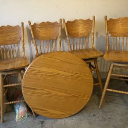 Solid Wood Round High Top Claw Foot Dining Room Table
