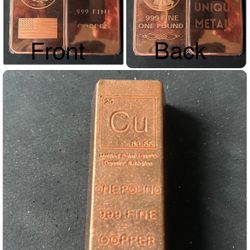 3 Lbs Copper Bar 