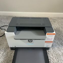 LaserJet HP Printer + Black Steel Printer Table