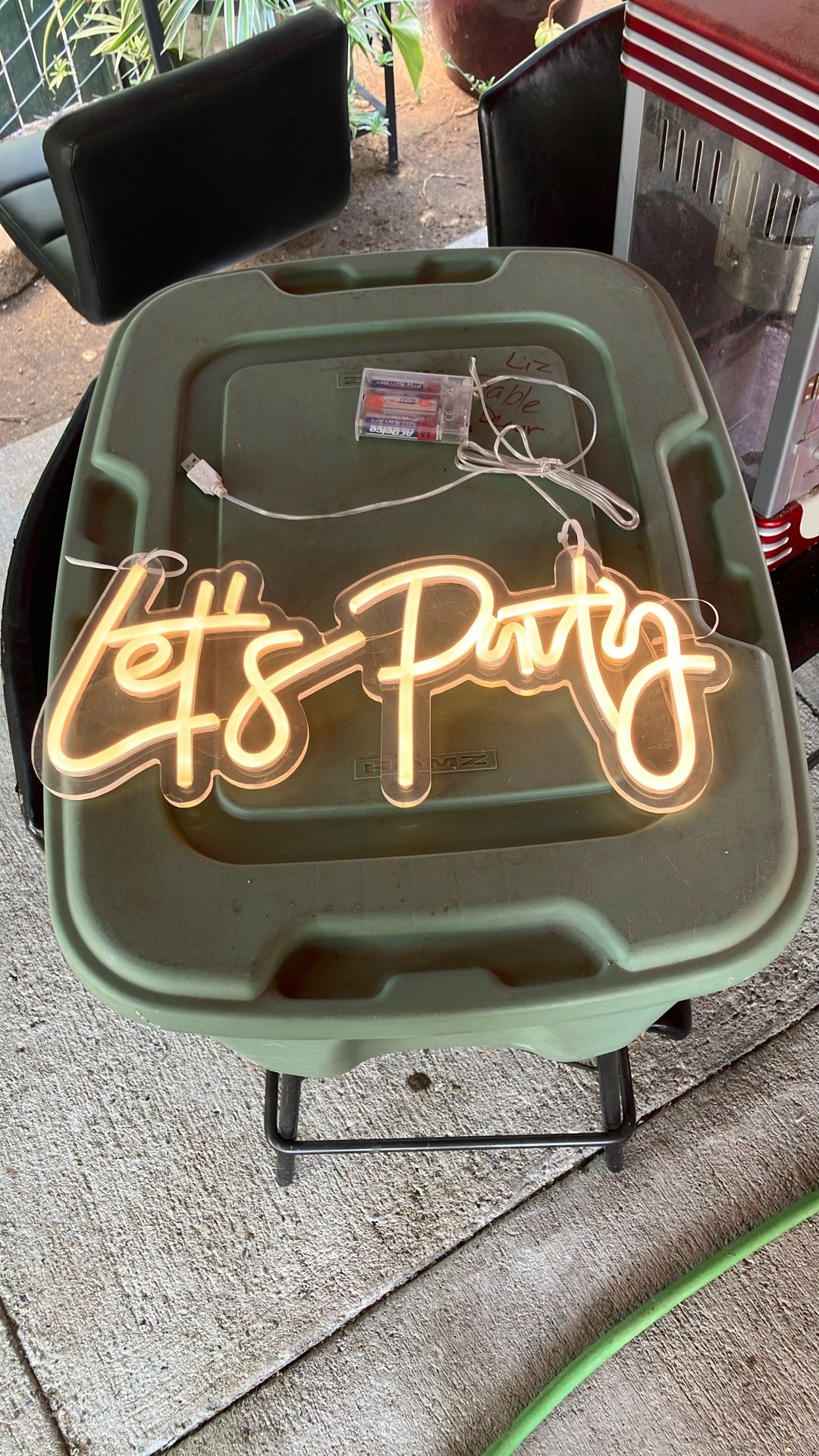 Light Up - Lets Party Sign 