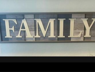 Farmhouse Family wood wall art 28” wide