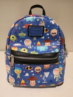 Disney Parks Loungefly World of Pixar Chibi Characters Mini Backpack