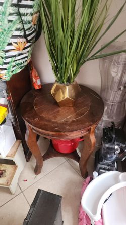 Round Wooden Side Table