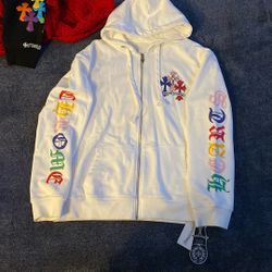 Chrome Hearts “white” Multi-color Cross Zip Up Size- L 