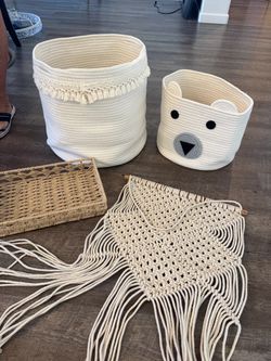Baskets and woven decor