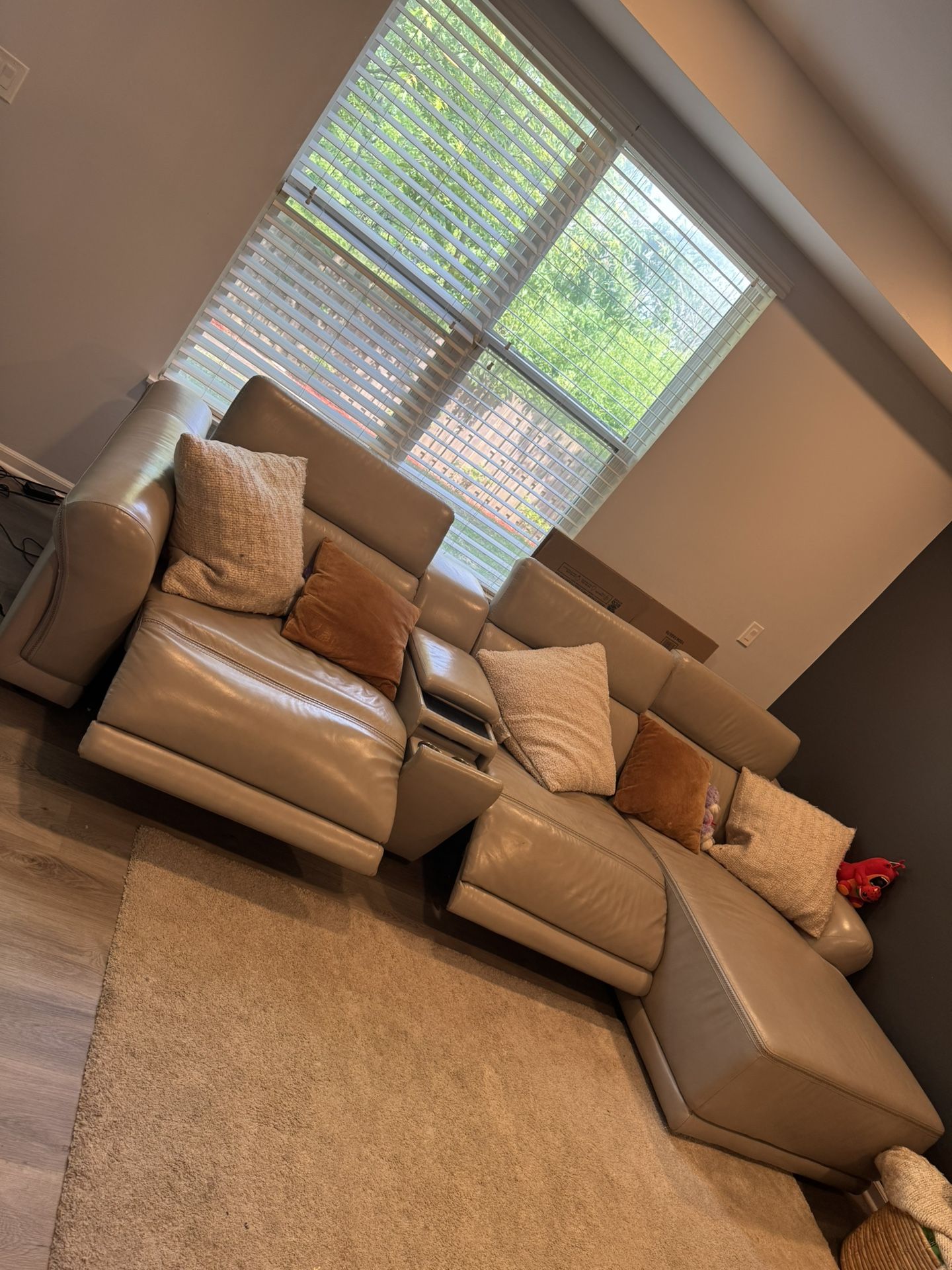 Leather Sectional Recliner Sofa