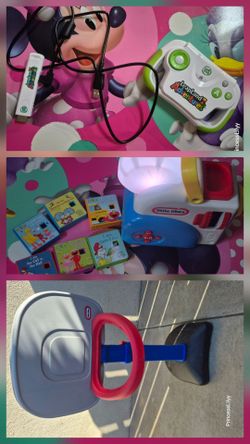 Toys, little tikes, leap frog, dream machine, basket ball