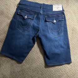 Dark Blue Vintage True Religion Shorts, Size 34