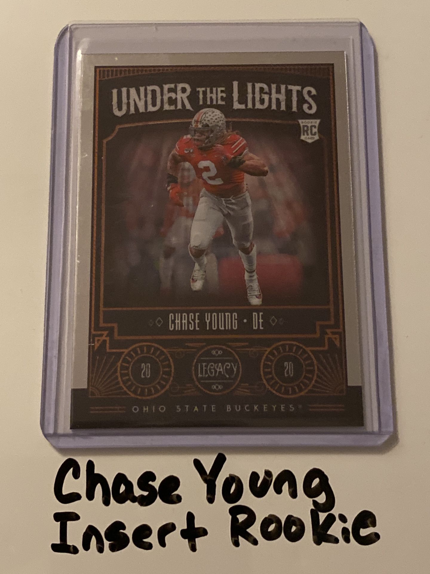Chase Young Washington Football Team DE Short Print Insert Rookie Card.