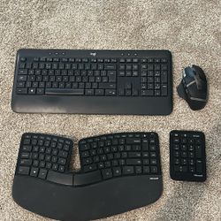 Microsoft Sculpt Ergonomic Wireless Desktop Keyboard+ Logitech Keyboard With Mouse 