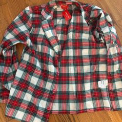 Macy’s Holiday Lane Winterton Plaid Notch Collar Matching Family Pajamas Set NEW Men’s Size S
