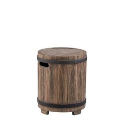 Hampton Bay Barlo Distressed Brown Stone Outdoor Side Table 