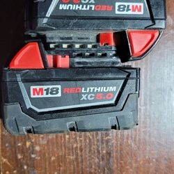 Lot Of Milwaukee Batteries 5.0xc/3.0xc