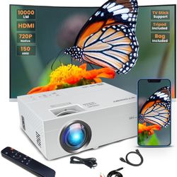 Mini Projector,720P Native Home Video Projector,1080P Supported Film Projector with HDMI VGA AV USB Port