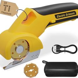 4V 2000mAh Cordless Cardboard Cutter, Electric Box Cutter for Cardboard with 2 Titanium Blades,LED & Safety Lock,Max Cutting1/4",Rotary Cutter for Fab