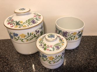Set of 3 Arcadia/Fairfield Canisters by Royal Worcester