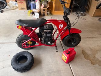 Coleman Gas Mini Bike – Red – Extra Tire & Gas Can