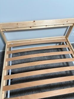 Twin size bed frame and mattress, lightly used