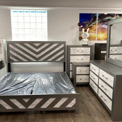 Classy Marble Bedroom Furniture Set with Acrylic Handle