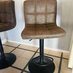 BaR Stools Adjustable heights brown suede