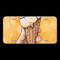License Plate Novelty Car Front Ice Cream Dessert Ice Cream Cone