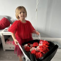 Dress for Girl. Bright red. H&M. Size  6 years 