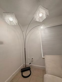 Modern 3-Light Crystal Arc Floor Lamp