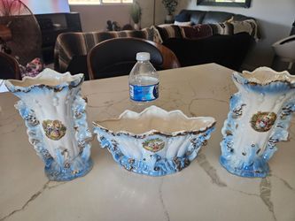 Victorian Porcelain Vase and Bowl Set