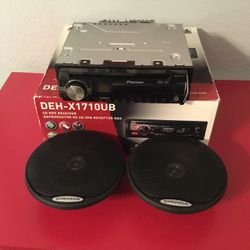Pioneer CD Receiver And Two Coaxial Speakers