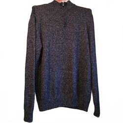 Chaps Men's Half Zip Sweater in Dark Heather Knit