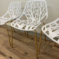 White Birch Gold Dining Chairs
