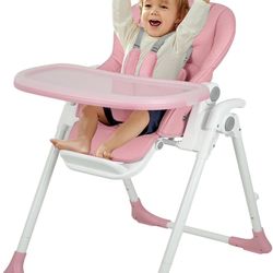 Adjustable Pink & White highchair