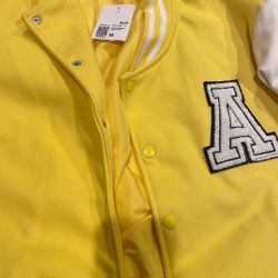 Men’s Medium Forever 21 Yellow Letterman Jacket 