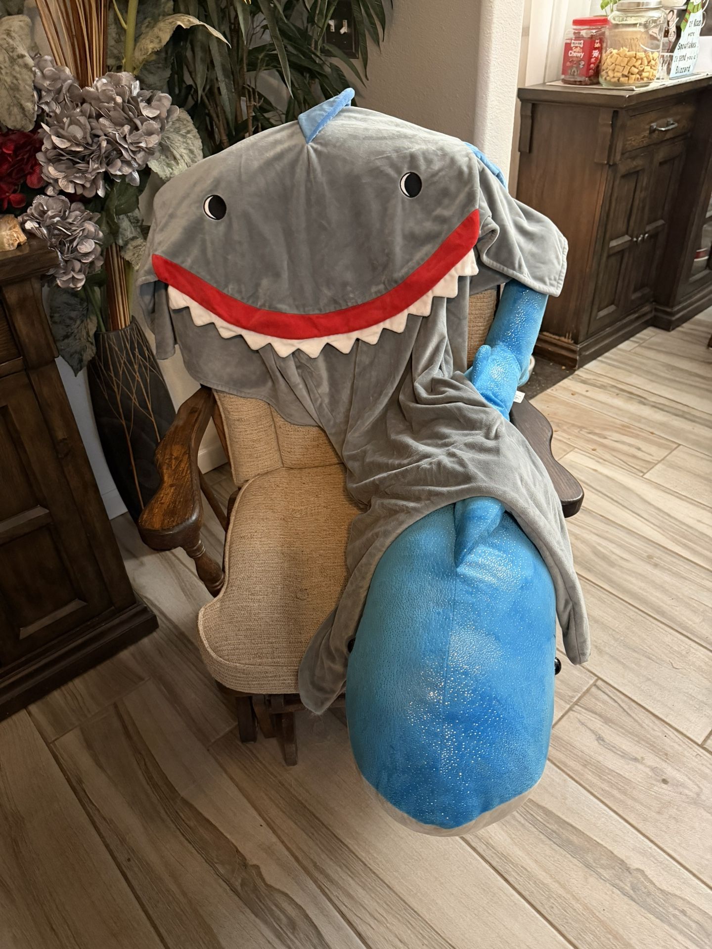 Stuffed Shark And Sleeping Bag/ Blanket