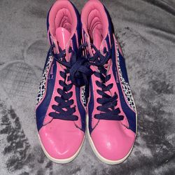 Y2K Vintage Sporty PUMA Pink and Teal Polka Dot Ballet Flats