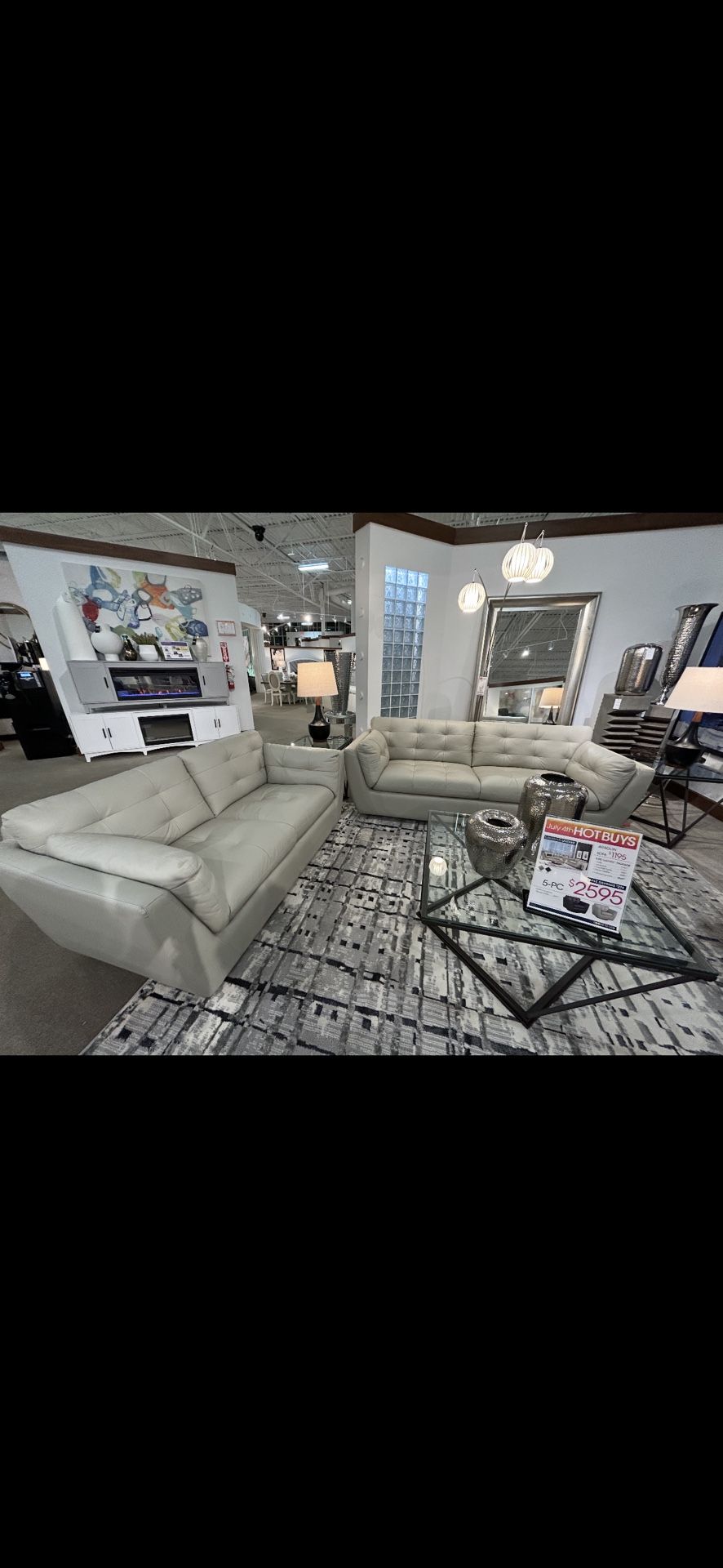 Beige Leather Sofa & Loveseat Set – Must Sell ASAP!