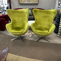 Pair Of Lime Green Chairs
