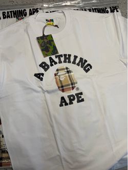 Bape check college tee sizes S-XL Available