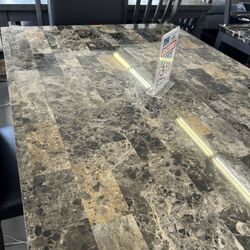 5 Piece Dining Set Faux Marble Top Brand New In Box