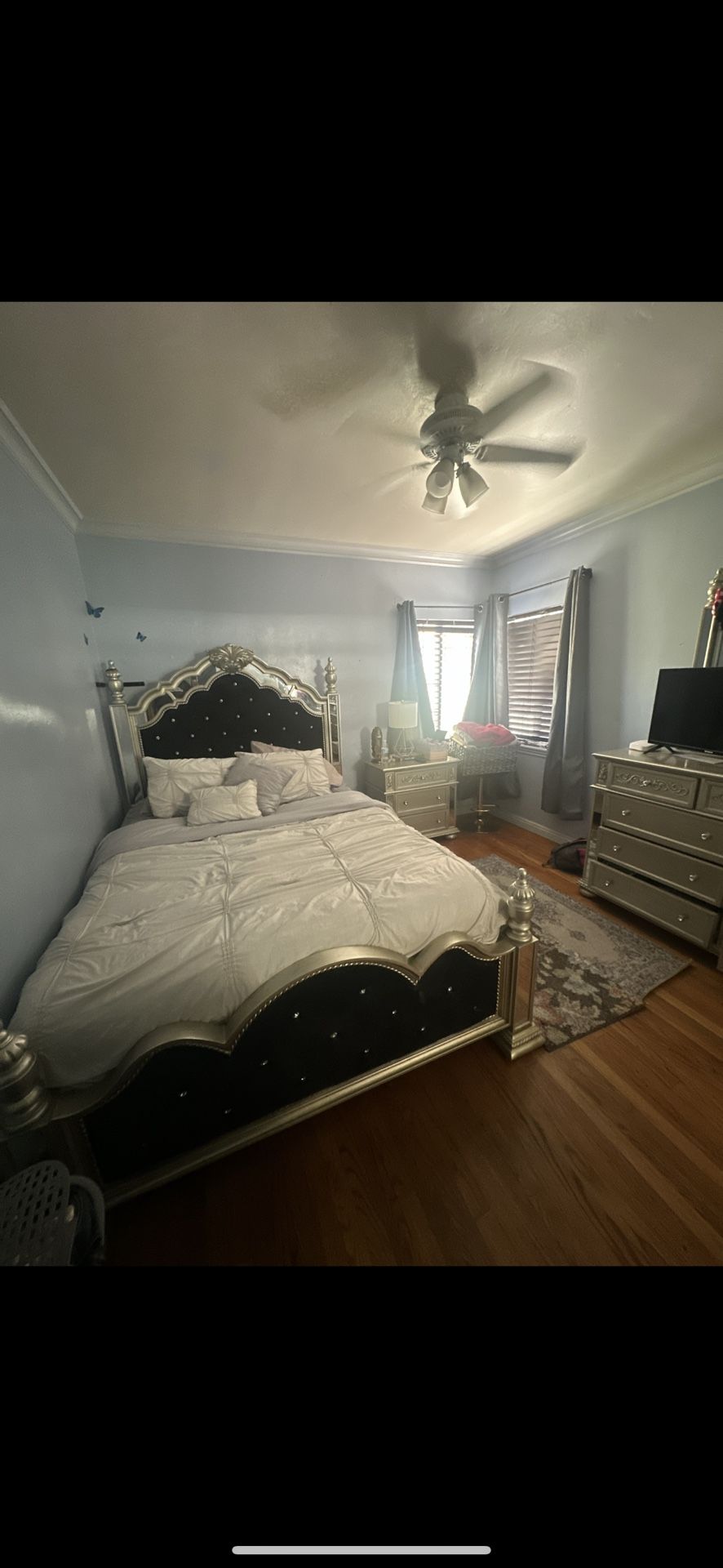 Queen Bed frame + Nightstand & Dresser Optional