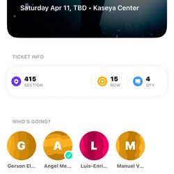 UFC Ticket Section  415  Row 15