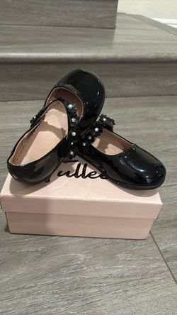 Tullee Girls Black Patent Mary Jane Flats