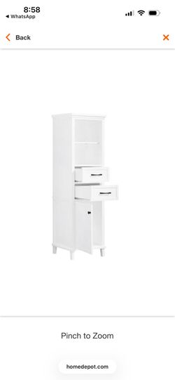 Merryfield 20 in. W x 16 in. D x 65 in. H White Freestanding Linen Cabinet