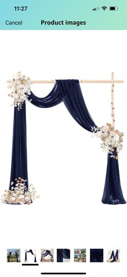 Navy Blue Wedding Arch Fabric 